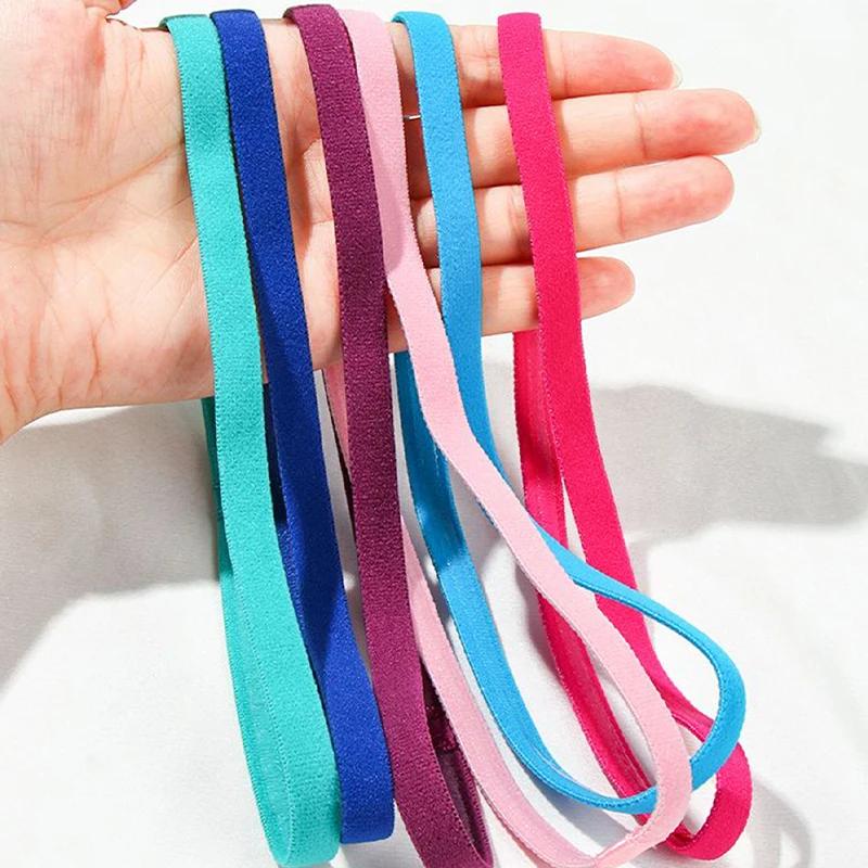 3 pièces couleur bonbon femmes hommes Yoga bandes de cheveux Sport bandeau filles Sport anti-dérapan