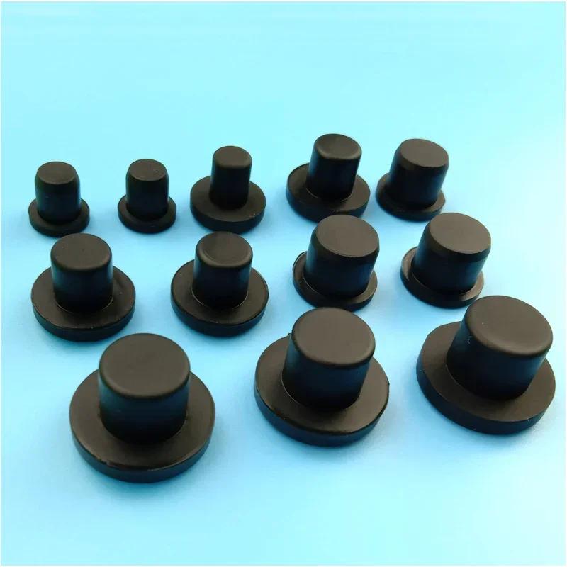 Bouchons de trous en Silicone solide noir, Type T de 2mm à 14mm, bouchons de trous d'étanchéité rési