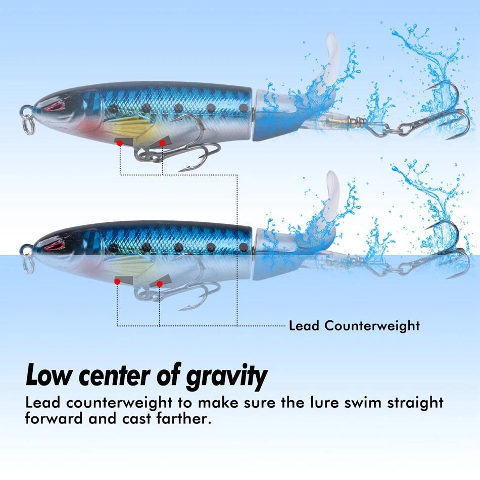 Goture Whopper Popper 10 cm/11 cm/14 cm Topwater leurre de pêche Blowups brochet appâts queue rotati