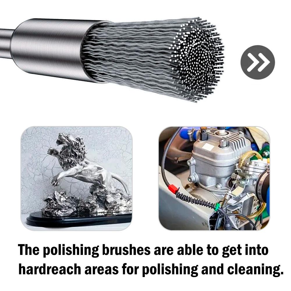 CMCP – jeu de brosses à roue en fil d'acier, tige de 3.0mm pour outil rotatif Dremel, outil de polis