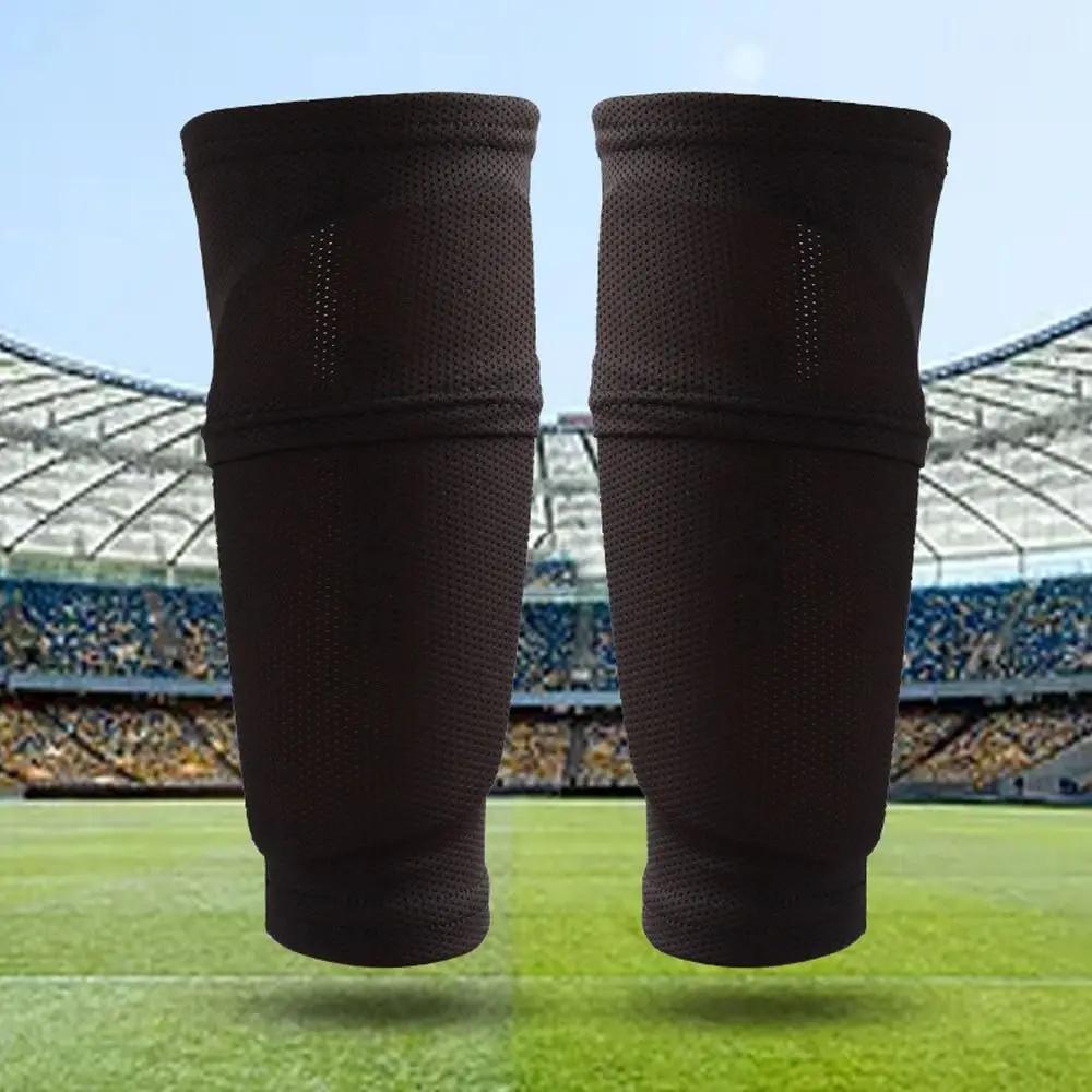 Protège-tibia de football anti-choc, protège-mollet de football, manches de jambe en nylon, protège-