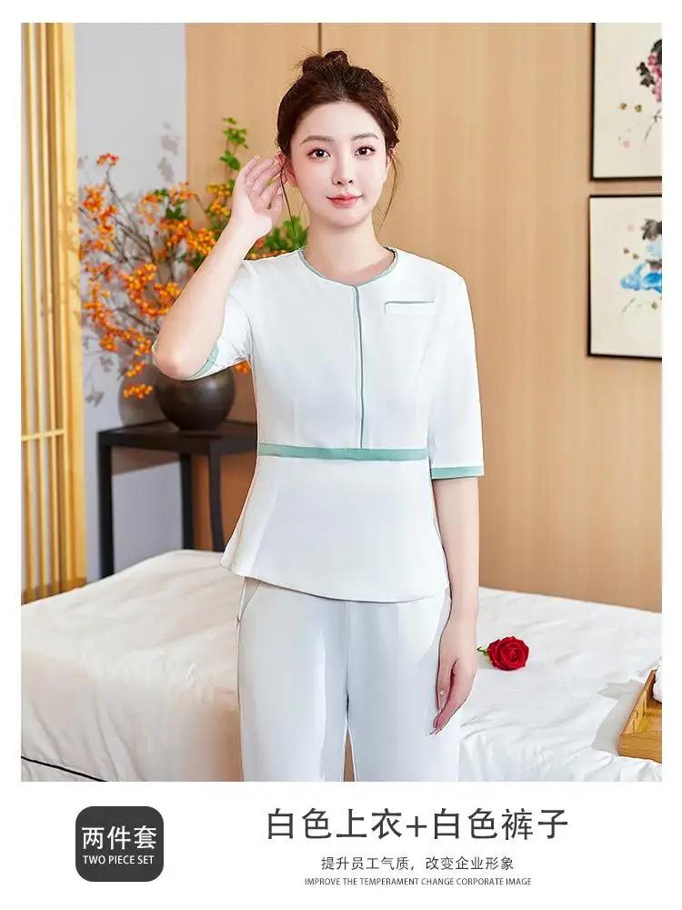 Vêtements de travail pour esthéticienne, vêtements de technicien, pantalon, ensemble deux pièces de