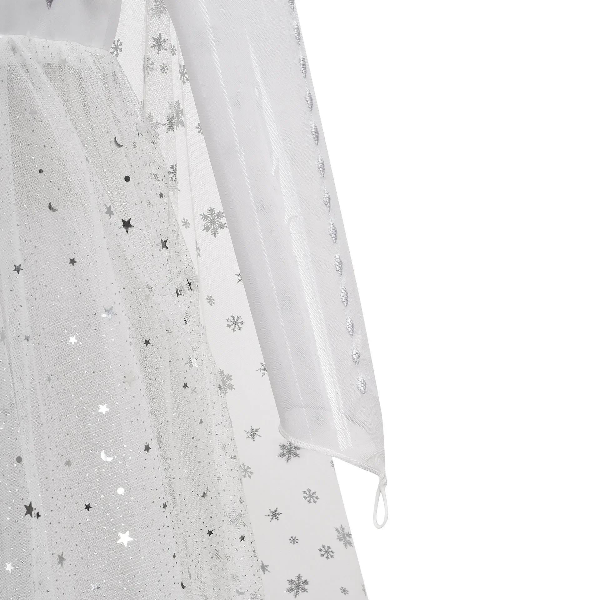 Robe de princesse Elsa blanche la reine des neiges Disney pour filles, Costume fantaisie Cosplay, vê