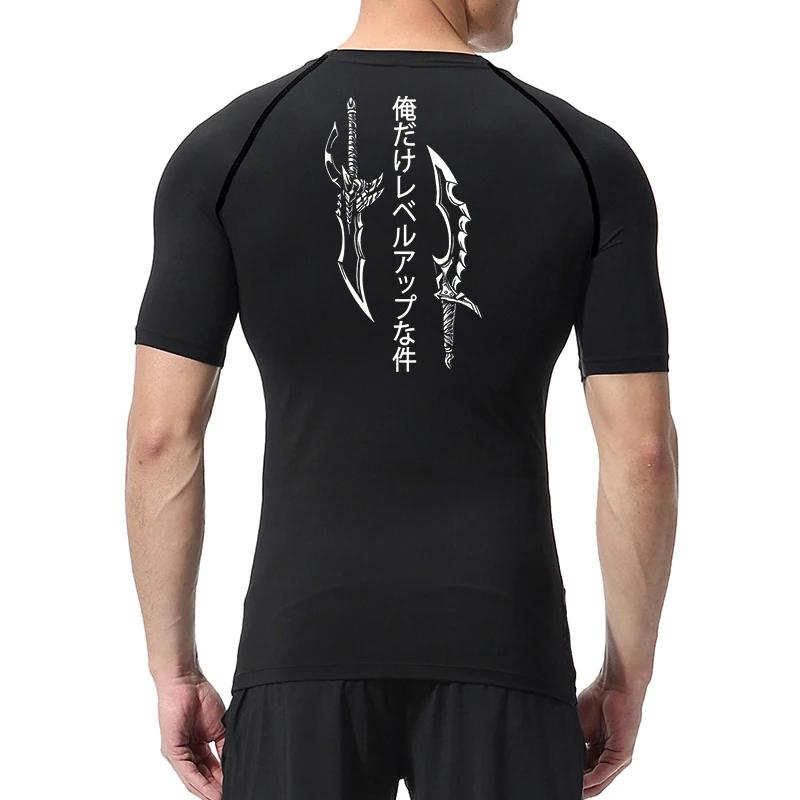 Chemises de Compression imprimées poignard pour hommes, t-shirt athlétique à séchage rapide, hauts a
