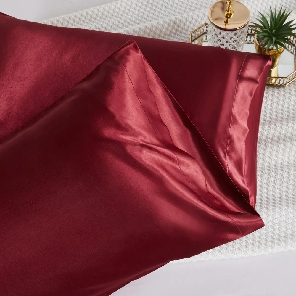 Taie d'oreiller nordique en soie, blanc, noir, gris, kaki, bleu, rose, argent, taies de luxe, décora