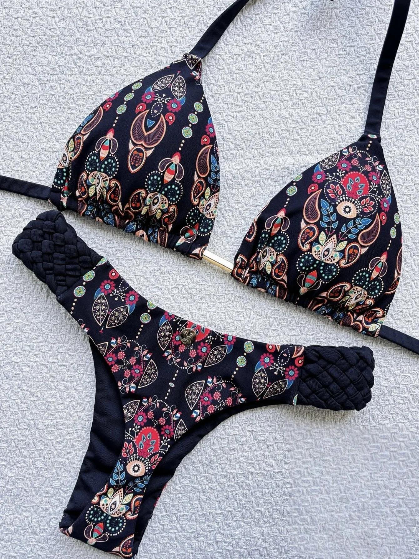 RUOTONSEPT imprimé licou Mini string coupe haute Bikini femme maillot de bain femmes maillots de bai