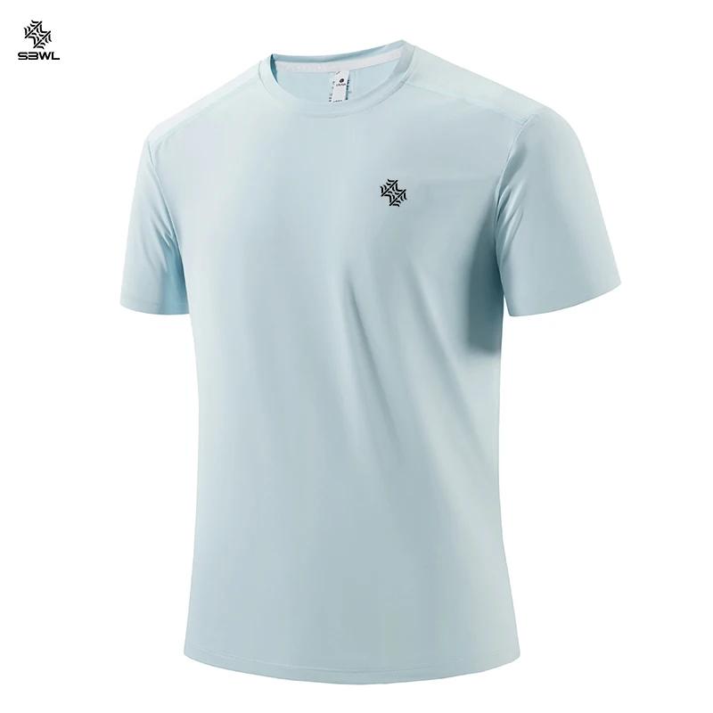 SBWL été hommes respirant fitness séchage rapide T-shirt mode haute qualité loisirs en plein air cou