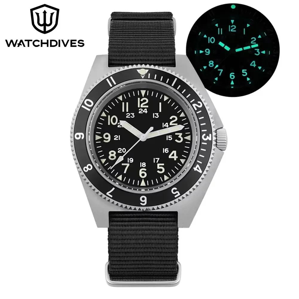 Watchdives WD1972 montre à Quartz VH31 balayage secondes mouvement saphir cristal BGW9 lumineux 20Ba