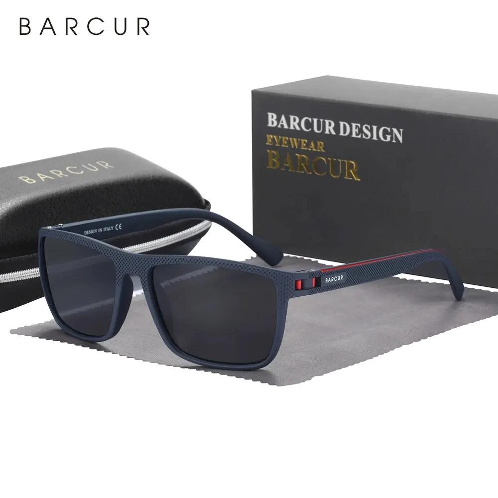BARCUR Design-Lunettes de soleil polarisées TR90 pour homme et femme, accessoire de sport léger, pro