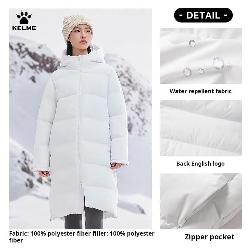 Kelme veste longue en coton à capuche pour les sports d'entraînement de Football pour femmes, veste
