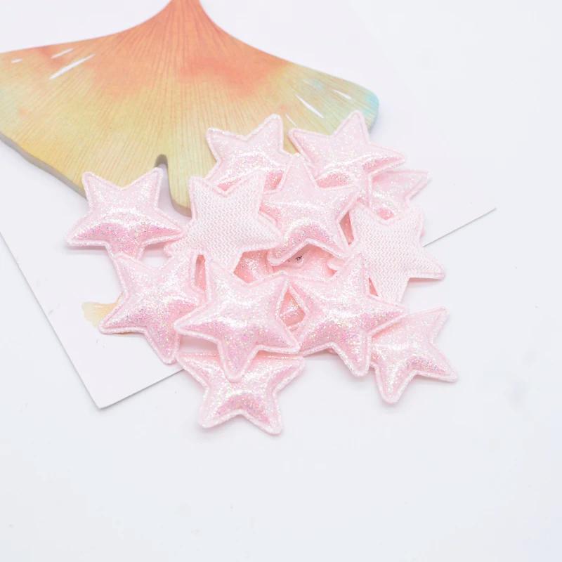50 pièces 25mm Bling PU cuir étoile Applique pour bricolage fille chapeaux pinces à cheveux décor ac