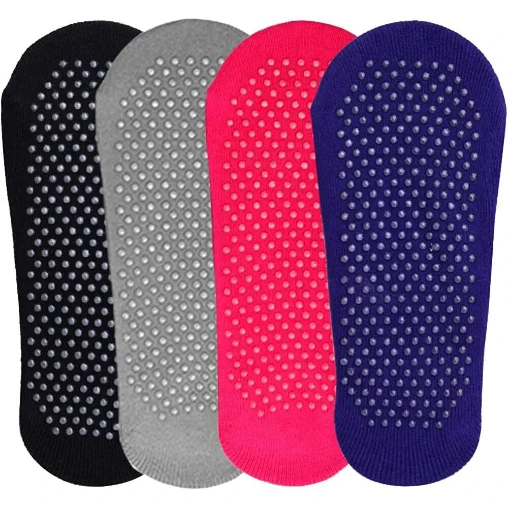Chaussettes de yoga antidérapantes sans dos en coton pour femmes, chaussettes de sport Pilates, chau