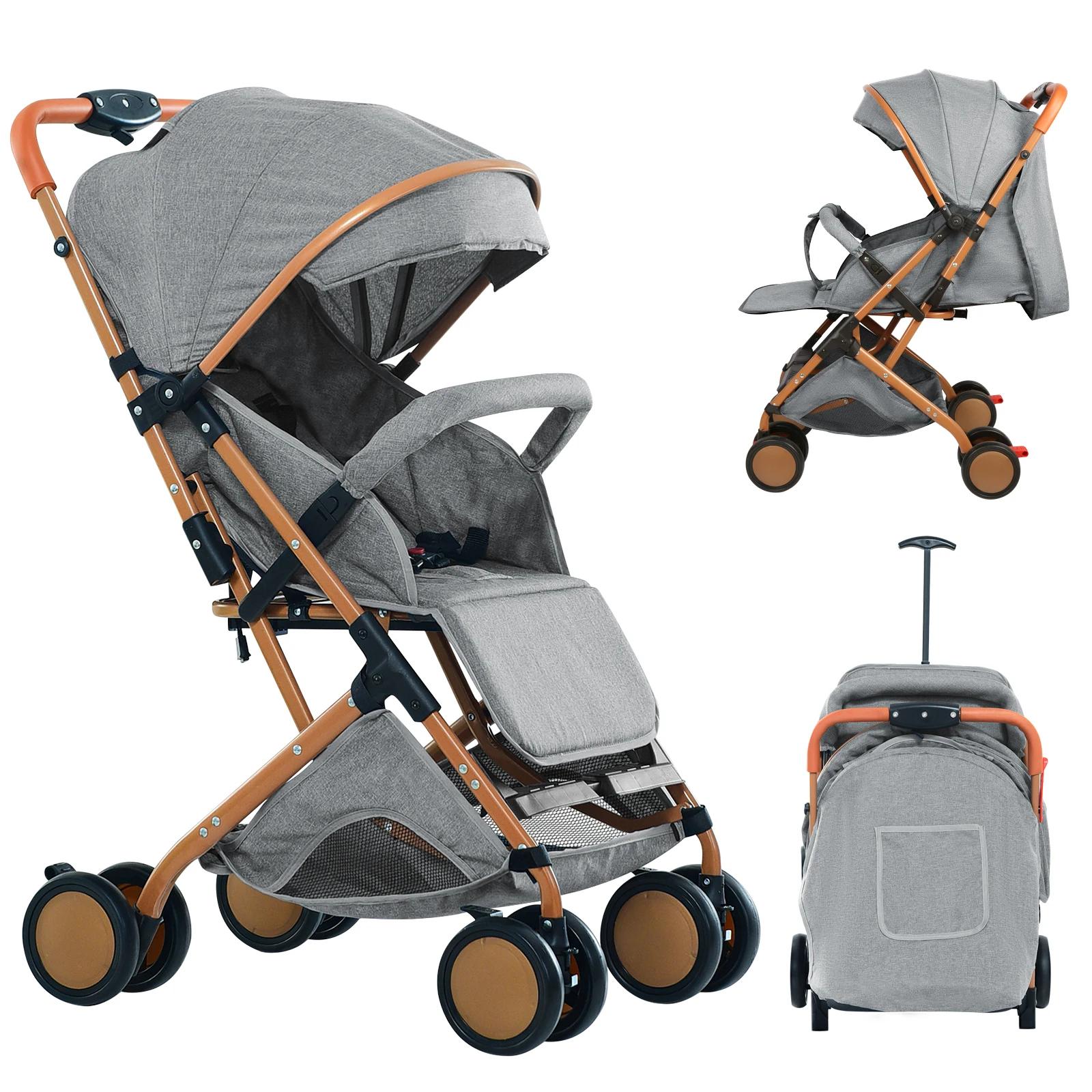 Poussette bébé, chariot avec moustiquaire, jusqu'à 20 kg, avec panier de rangement, 4 roues, pousset