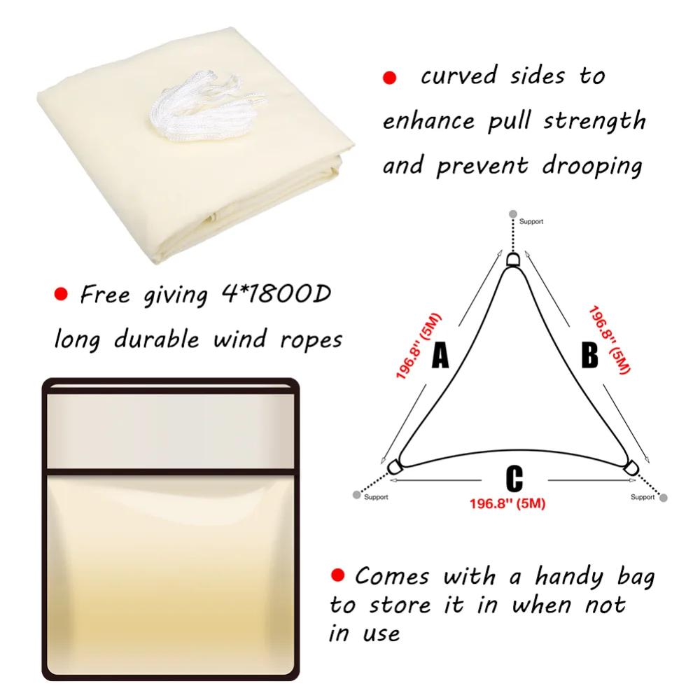 Pare-soleil triangulaire multi-taille imperméable, protection solaire pour jardin extérieur, fête, a
