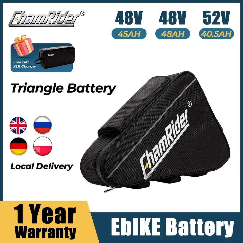 Batterie ChamRider 48V48AH, pack de batterie pour vélo électrique 52V 40.5AH, 2000W, 21700, triangle