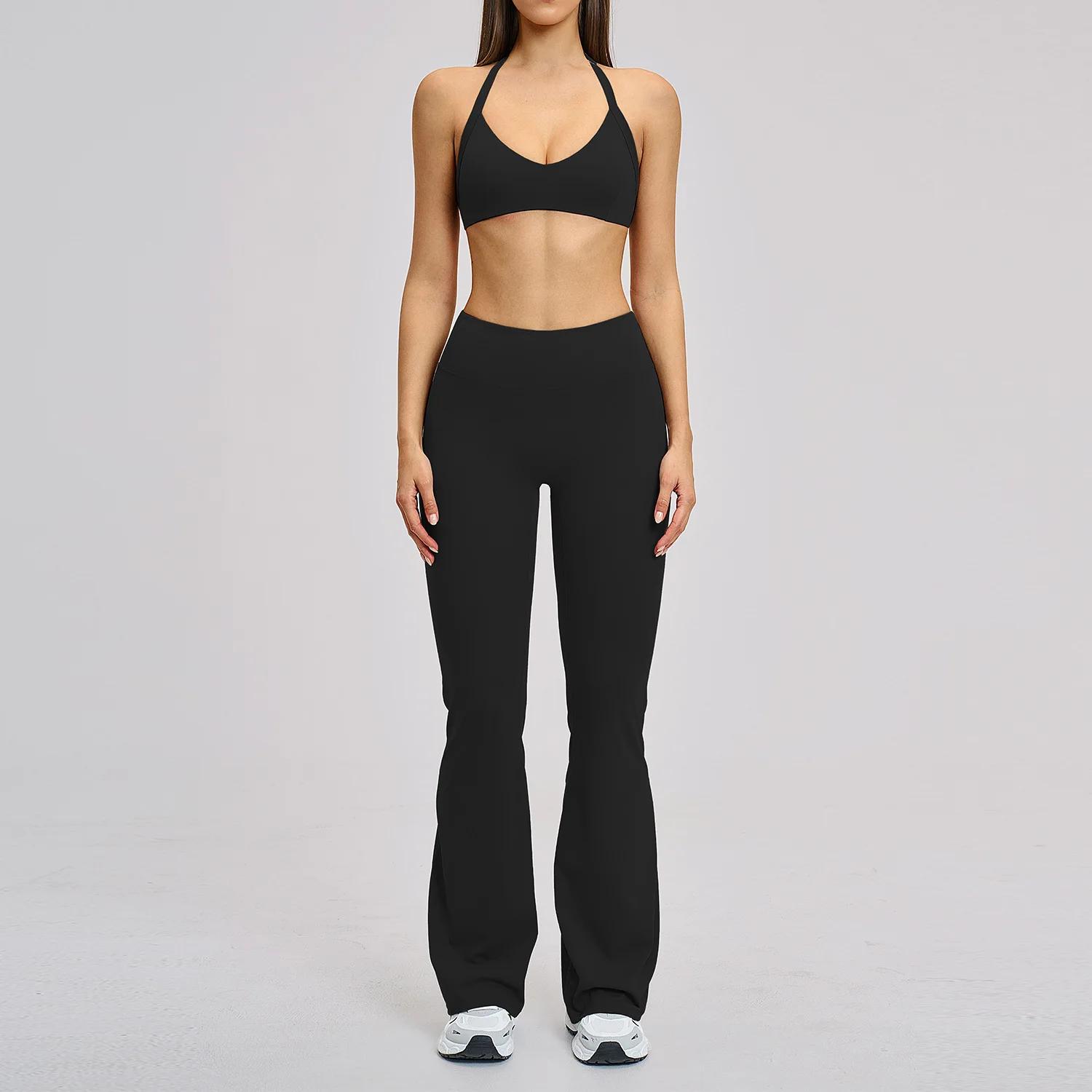 Ensemble de survêtement sans couture 2 pièces pour femme, tenue de yoga, vêtements de sport, legging
