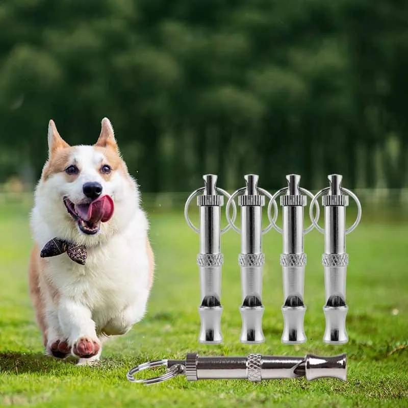 Sifflet pour arrêter d'aboyer pour chien, son réglable, porte-clés, rappel professionnel, animal de