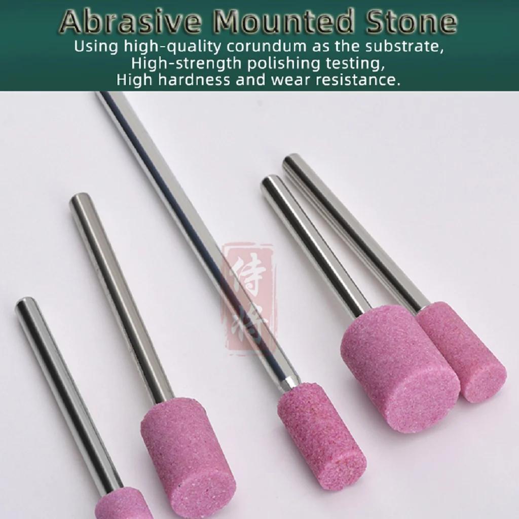 1 pièces 3mm/6mm tige Dia abrasif monté pointe de pierre pour outils rotatifs meulage pierre roue tê