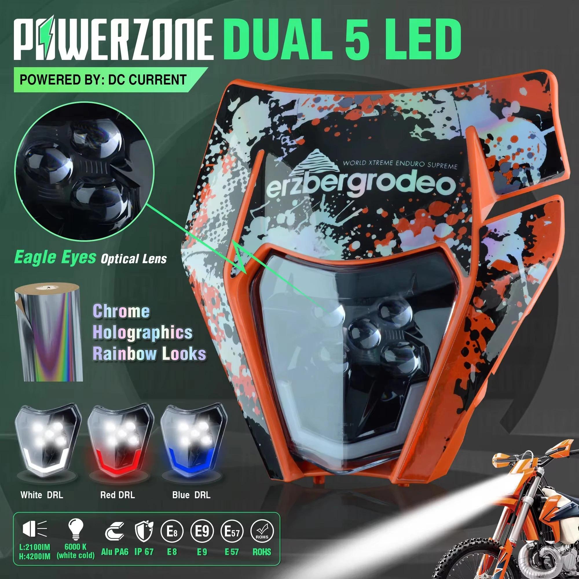 PowerZone moto phare phare Supermoto carénage pour KTM EXC SXF MX Dirt Bike Enduro phare
