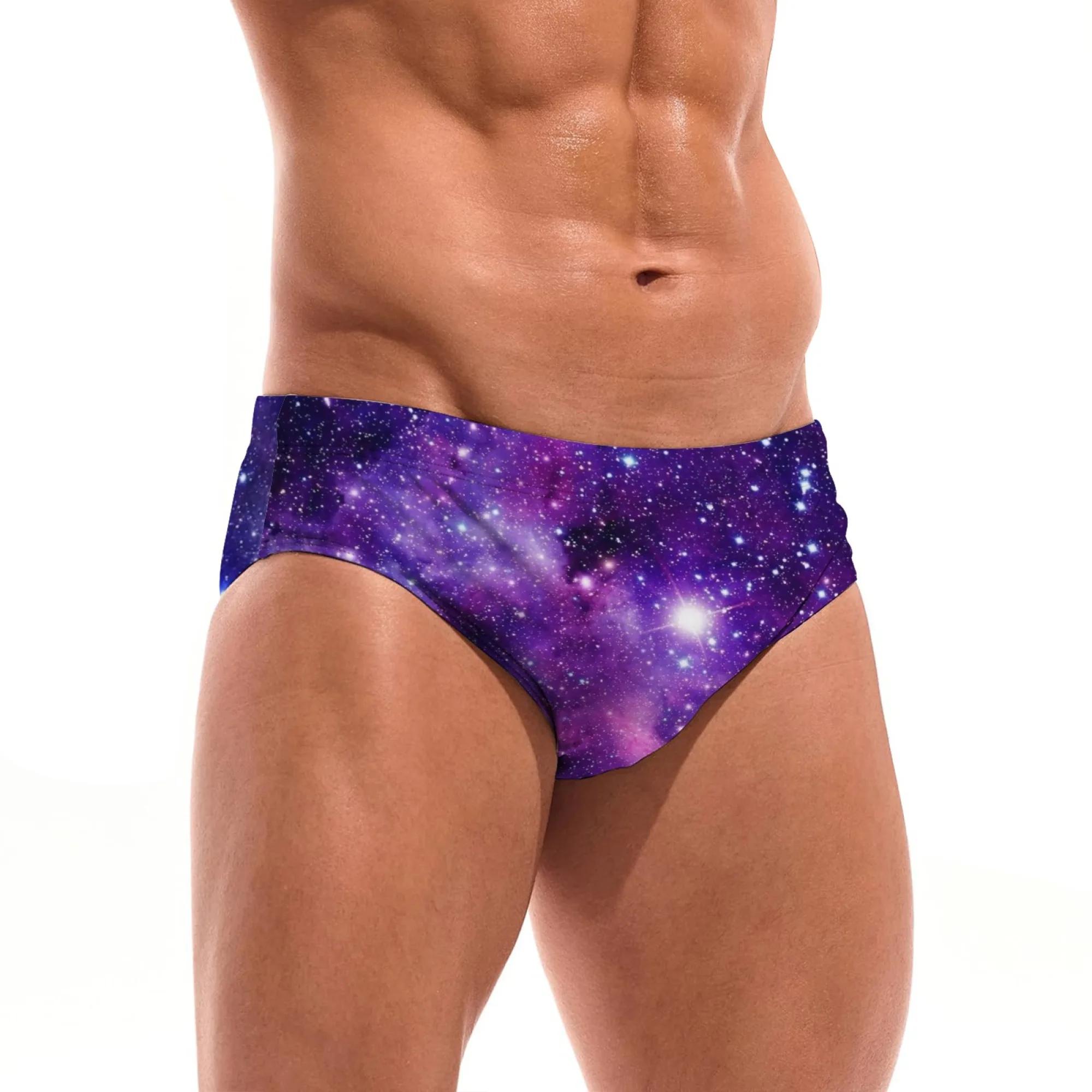 Galaxy Starry Sky – maillot de bain sexy pour hommes, léger et confortable, slip de plage, short de