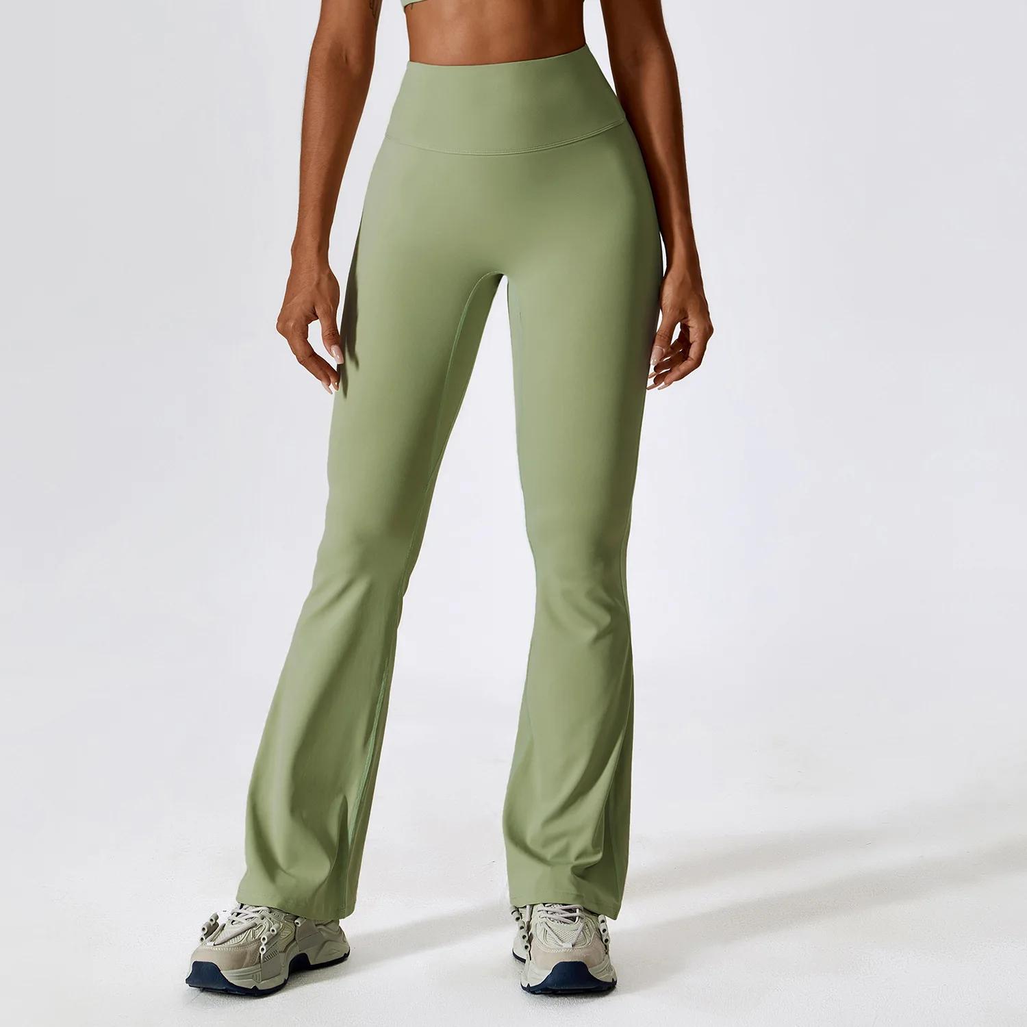 Leggings évasés d'entraînement femme - Taille haute pantalons Yoga jambes larges pour salle sport et danse latine