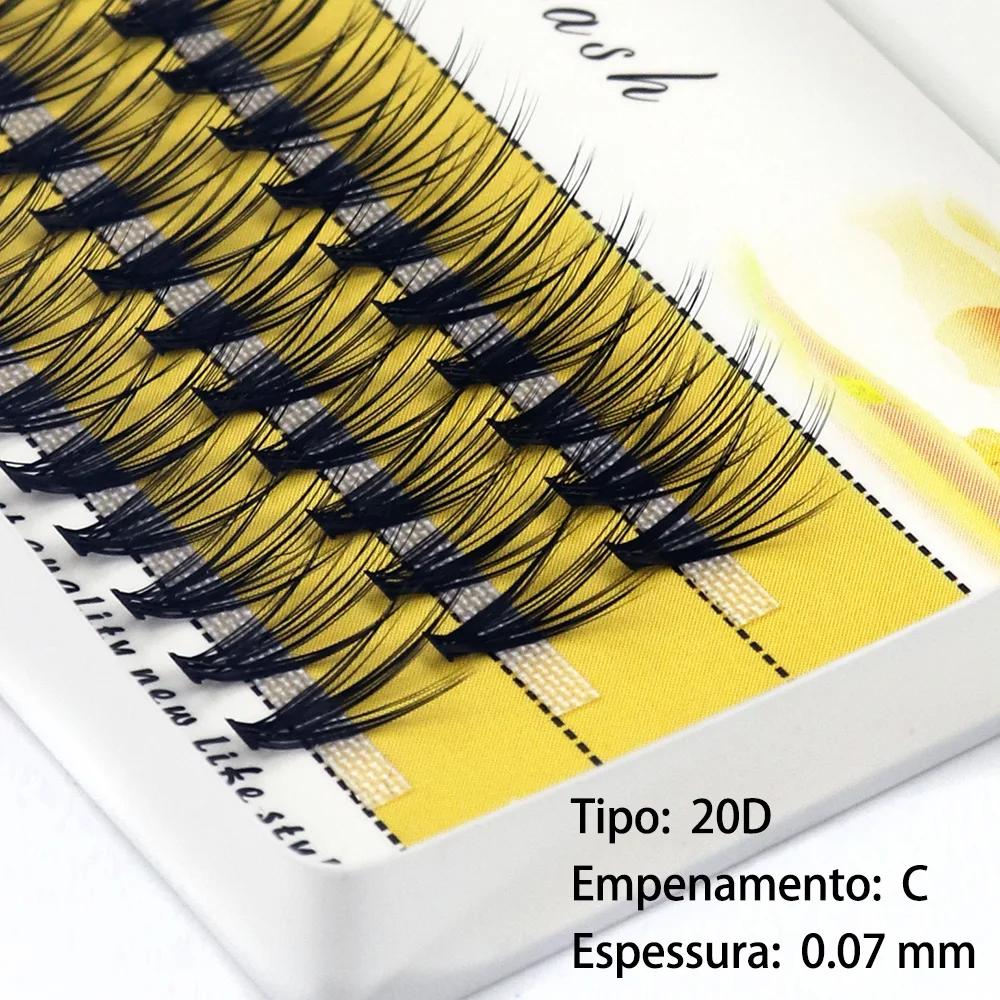 Extensions de cils en vison naturel, nouveaux grappes de cils bouclés 20D C/D/L, cils personnels, ci