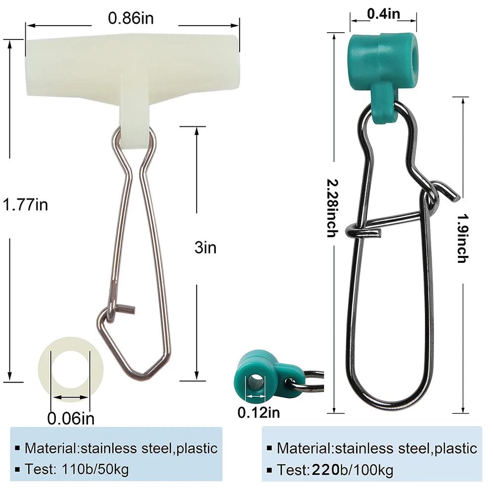 Glissières de plomb de ligne de pêche, 16 pièces, curseur de plomb robuste pivotant avec serrure Duo