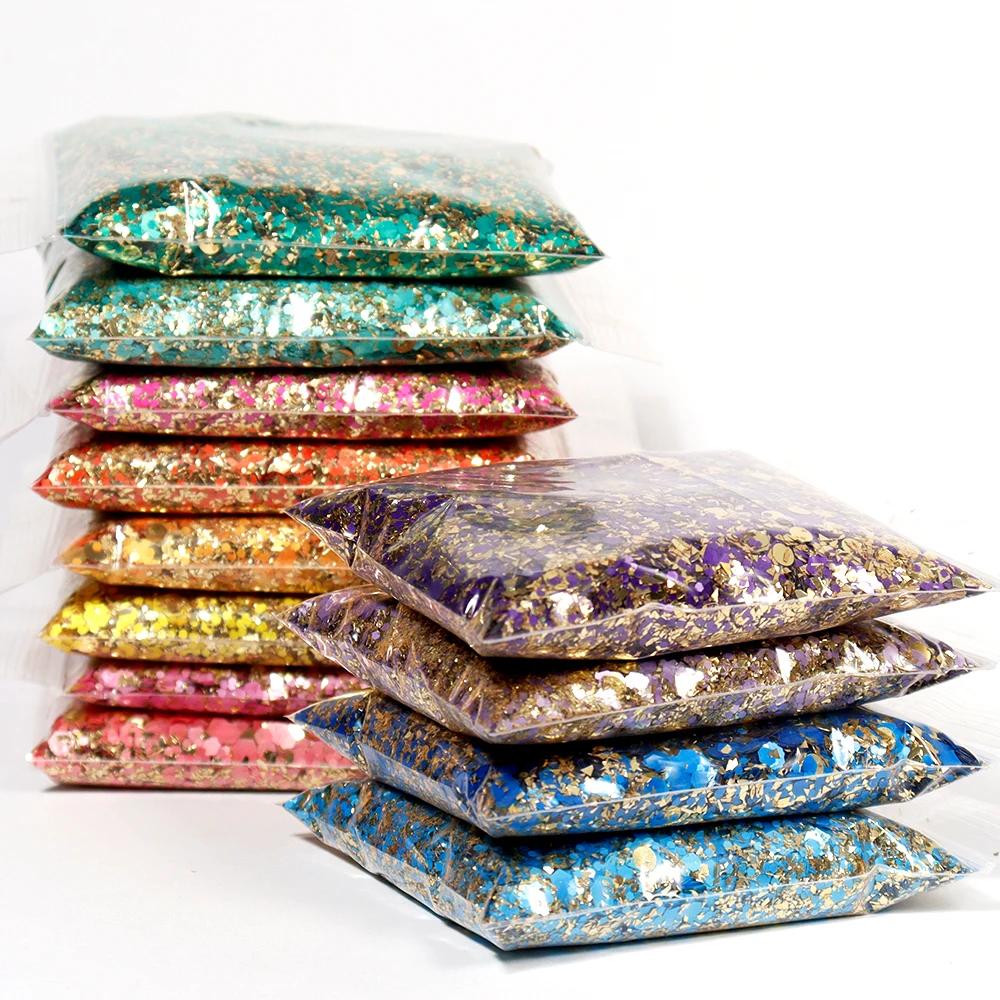 50 g/sac holographique gros paillettes princesse série or cosmétique artisanat paillettes pour résin