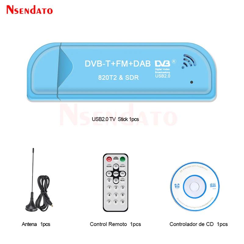 Dongle récepteur TV numérique avec antenne pour Windows, Smart DVB-T, SDR TV Stick Tuner, RTL2832U &