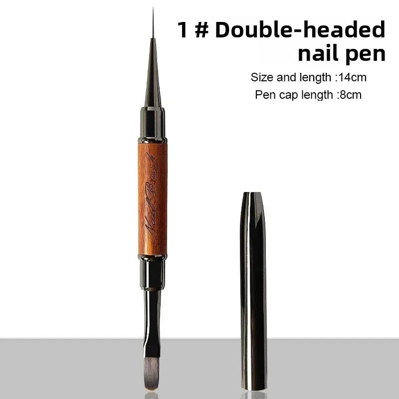 Nouveau Pinceau à ongles double embout 1 pièce, Pinceau de manucure fin pour gel de construction, dé