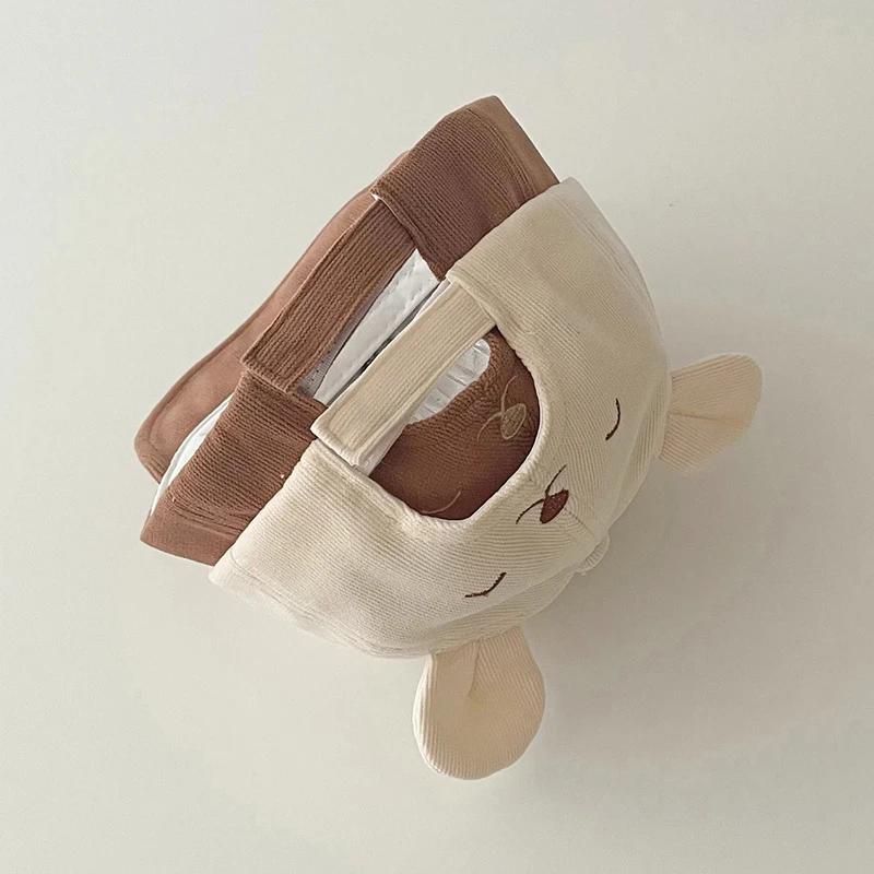 Chapeau de Baseball ours de dessin animé pour bébé, avec oreilles, mignon, couleur unie, casquette à