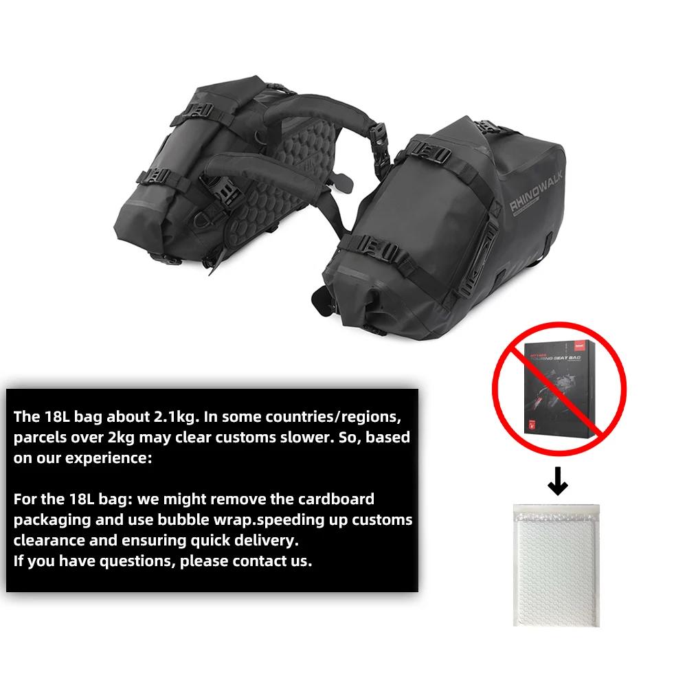 Sac selle moto Rhinowalk 18L étanche - Bagage latéral 9L+9L pour Honda Suzuki Yamaha KTM