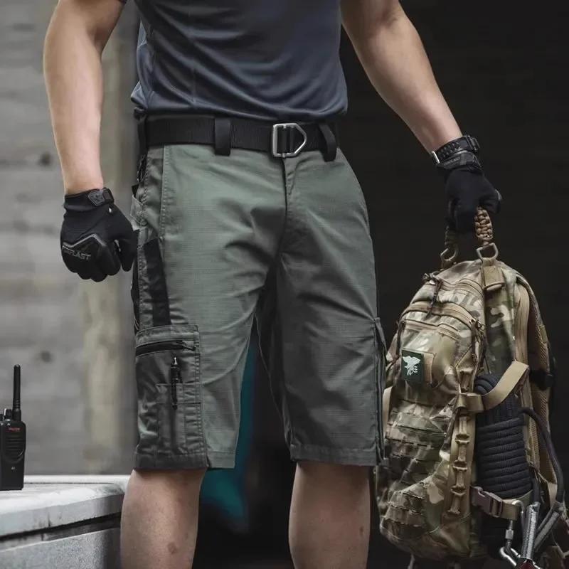 Short Cargo pour hommes, pantalon court tactique d'été, Bermuda multi-poches imperméable pour l'exté