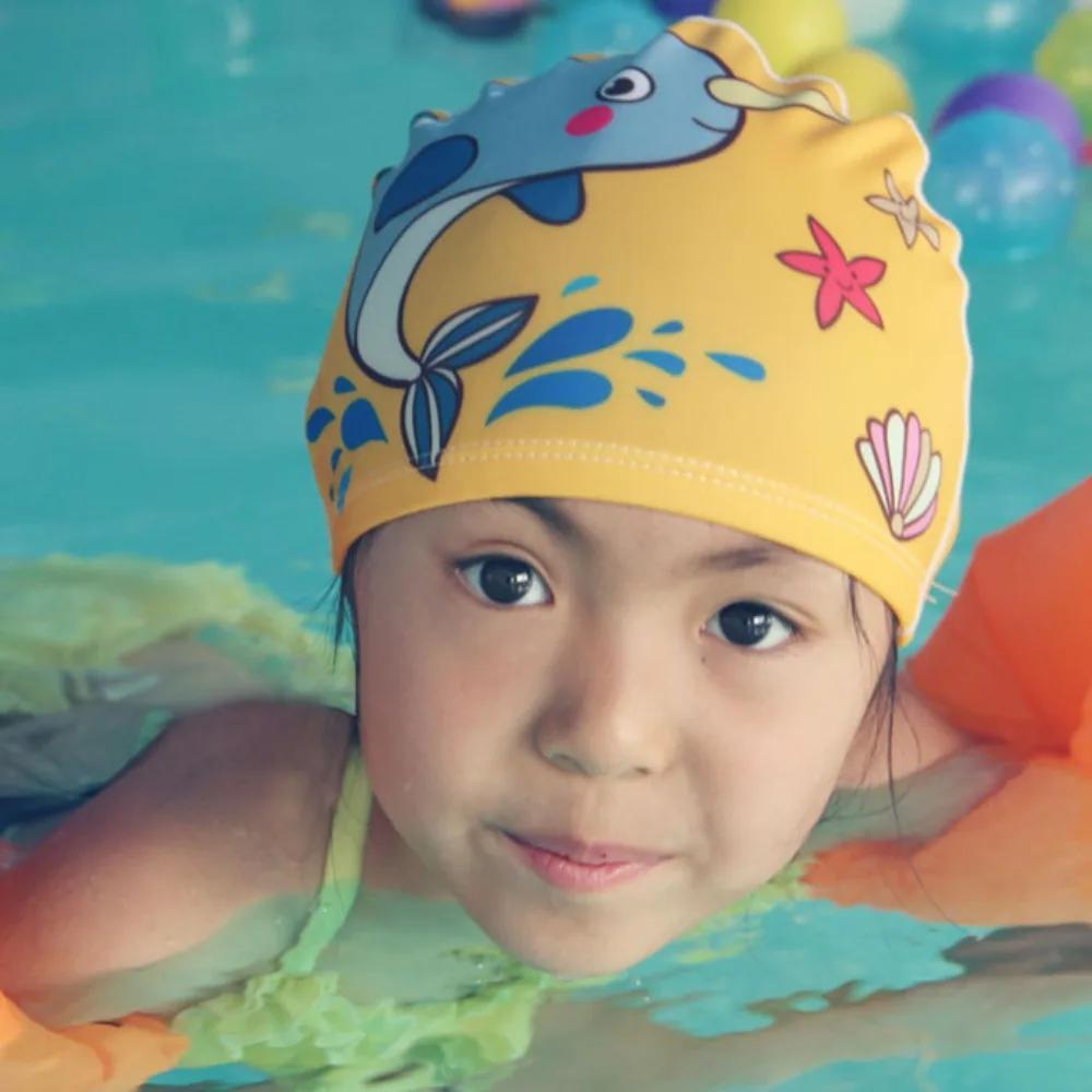 Bonnet de bain imperméable pour enfants, motif de dessin animé mignon, protège-oreilles pour bébé, c