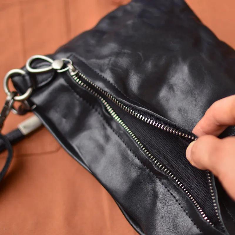 Gland TOO-Sac à main en cuir plissé artisanal, sac à bandoulière rétro décontracté multifonctionnel,