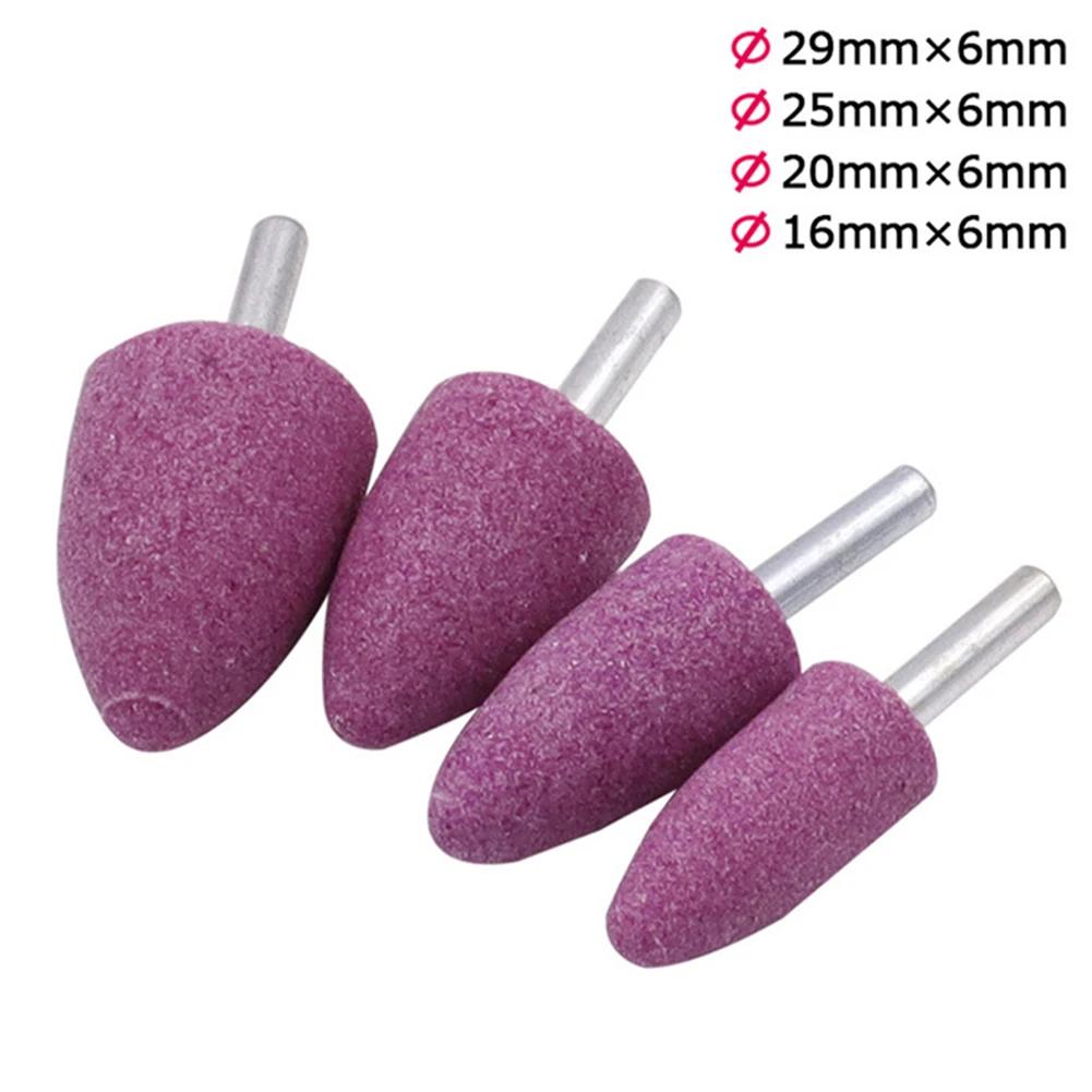 Tête de meulage conique en corindon rouge, tige de 6mm, pour le polissage et l'élimination de la rou