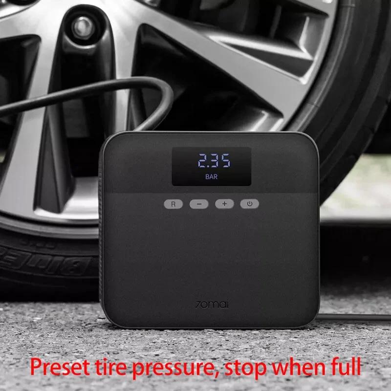 70mai-Compresseur d'air portable, pompe à air pour pneus de voiture, DC 12V, pression des pneus prér