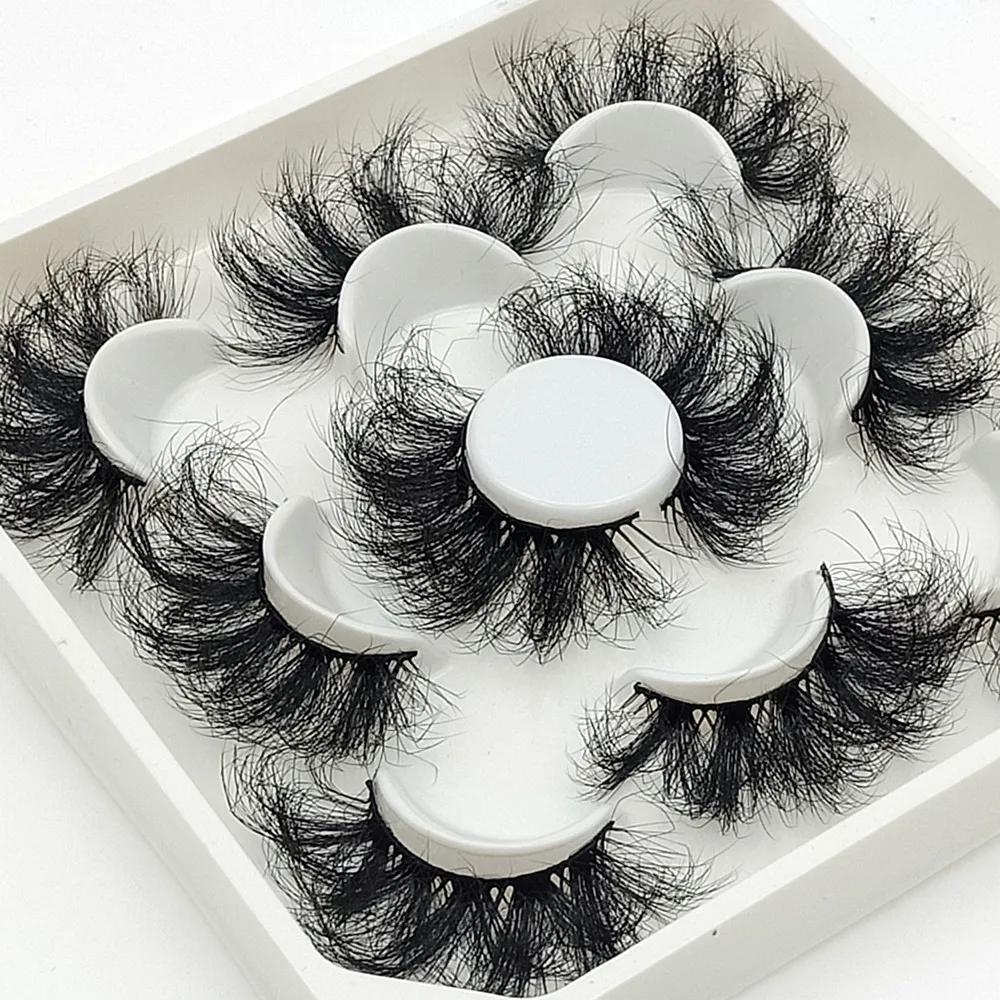 Nouveau 5 paires 15-25mm 3D cils de vison en gros faux cils naturels, Extension de cils en gros en v