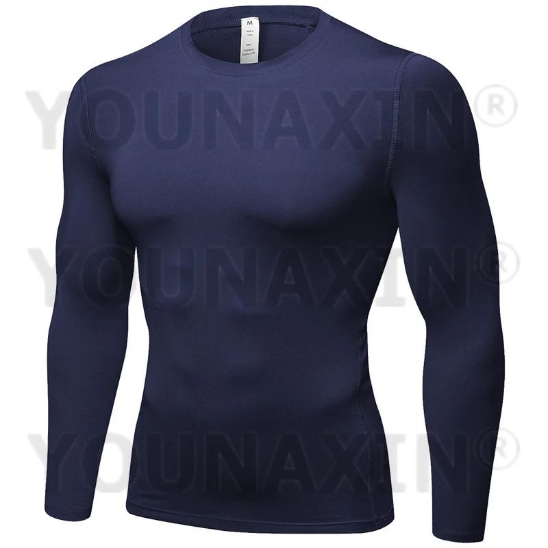 T-shirt moulant à manches longues pour homme, séchage rapide, sport de gym, yoga, fitness, cyclisme,