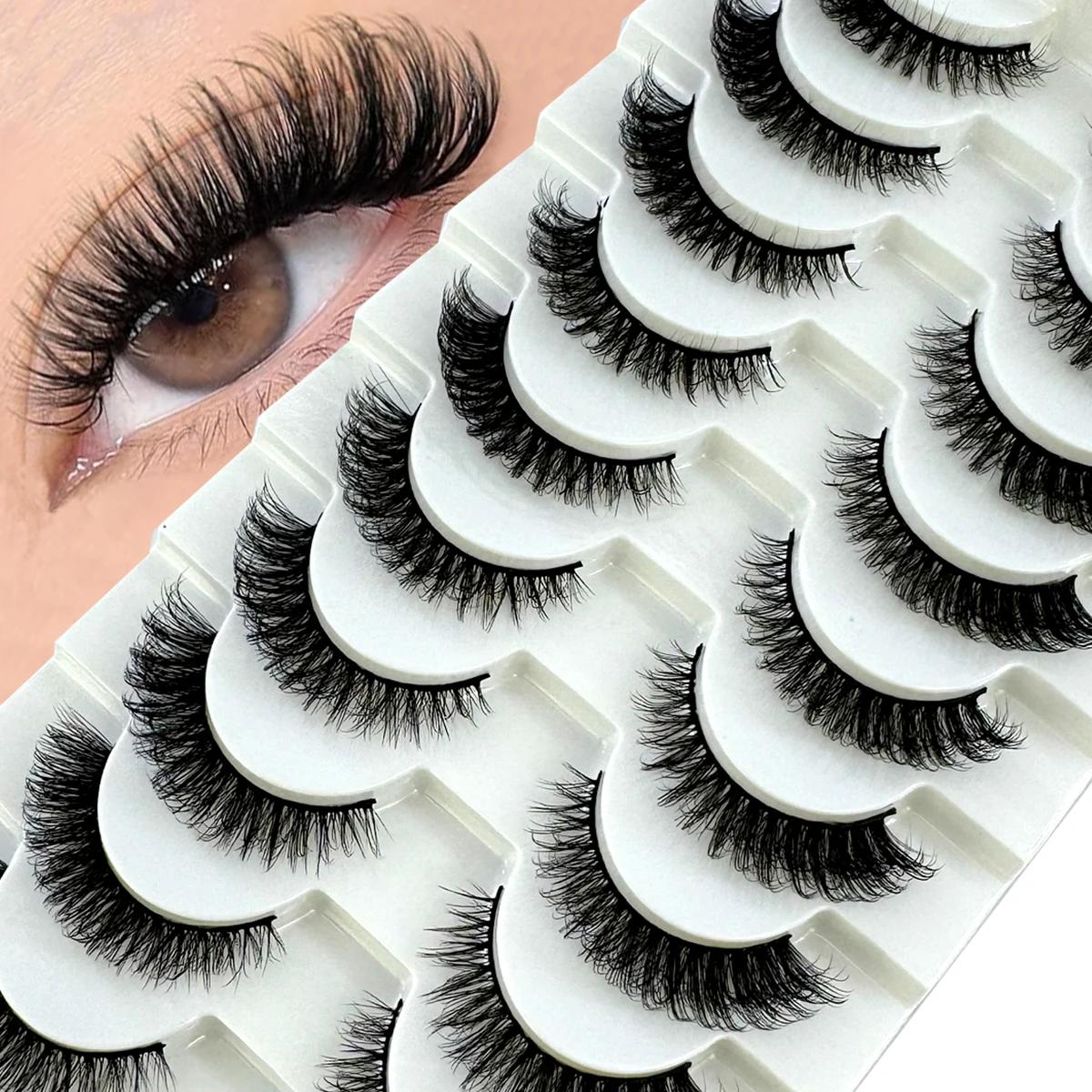 MKYDCG nouveau 10 paires 3D vison cils Faux vison moelleux cils doux complet épais vaporeux cils dra