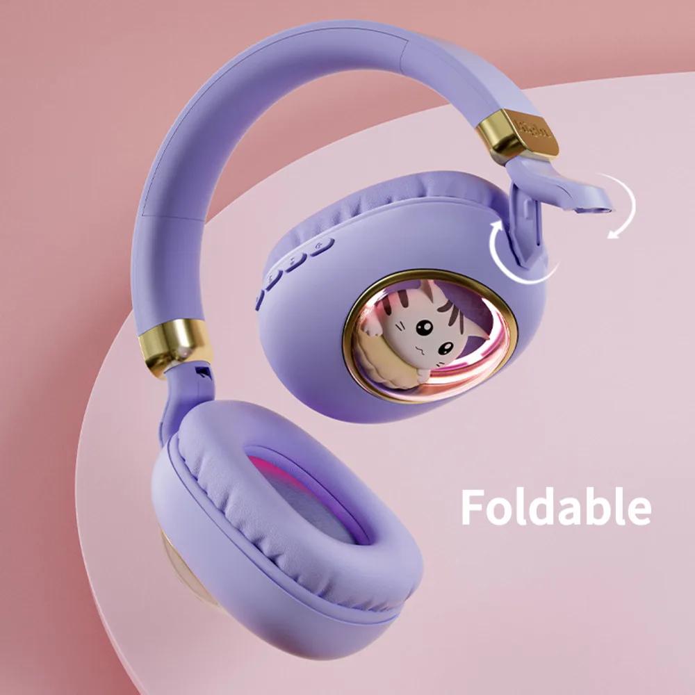 Casque Bluetooth sans fil Kawaii en forme de capsule spatiale pour animaux de compagnie, avec rétroé