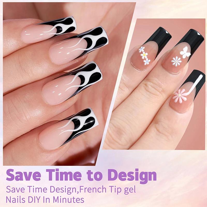 150 pièces/boîte pointes de Gel français presse sur les ongles noir café amande ongles 15 tailles fa