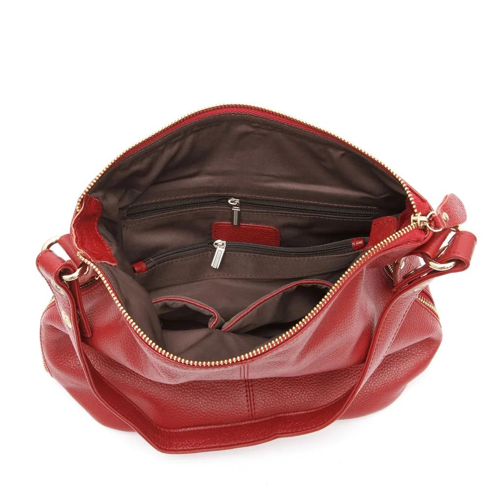 Zency-Sac à Main Élégant en Cuir Rouge pour Femme, 100% group, Hobo, Charme, Anneau, Moyen, Initié,