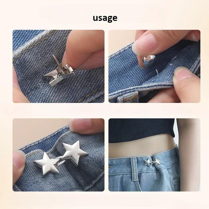 Ceinture étoile mentale réglable sans couture, Invisible, boucle en jean, outil de serrage de la tai