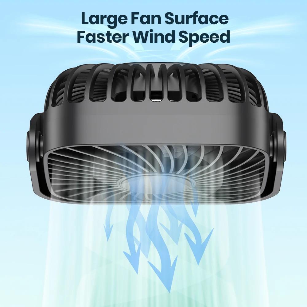 TOPK Mini ventilateur portable USB de 4 pouces pour le camping, ventilateur personnel de table de bu