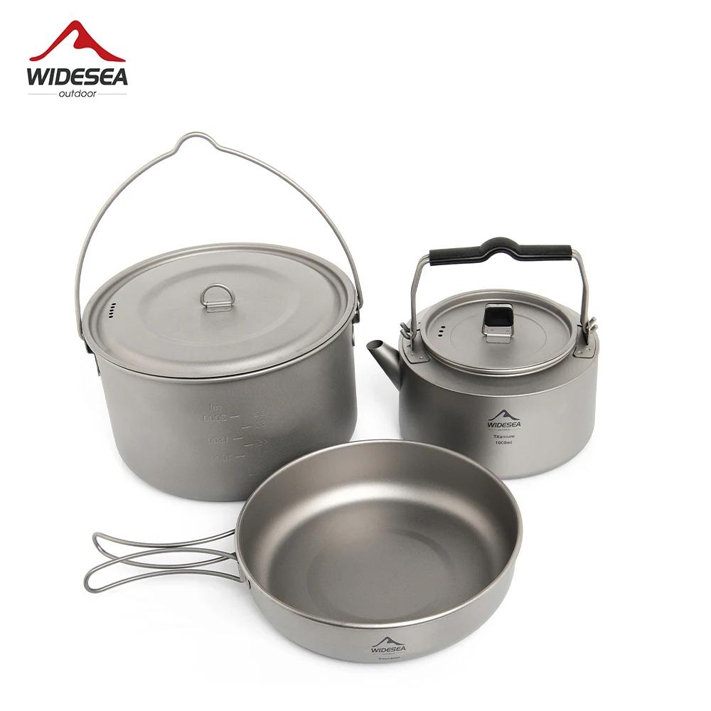 ESEA-Ensemble d'ustensiles de cuisine en titane pour camping, chaudron de tourisme, marmite d'extéri