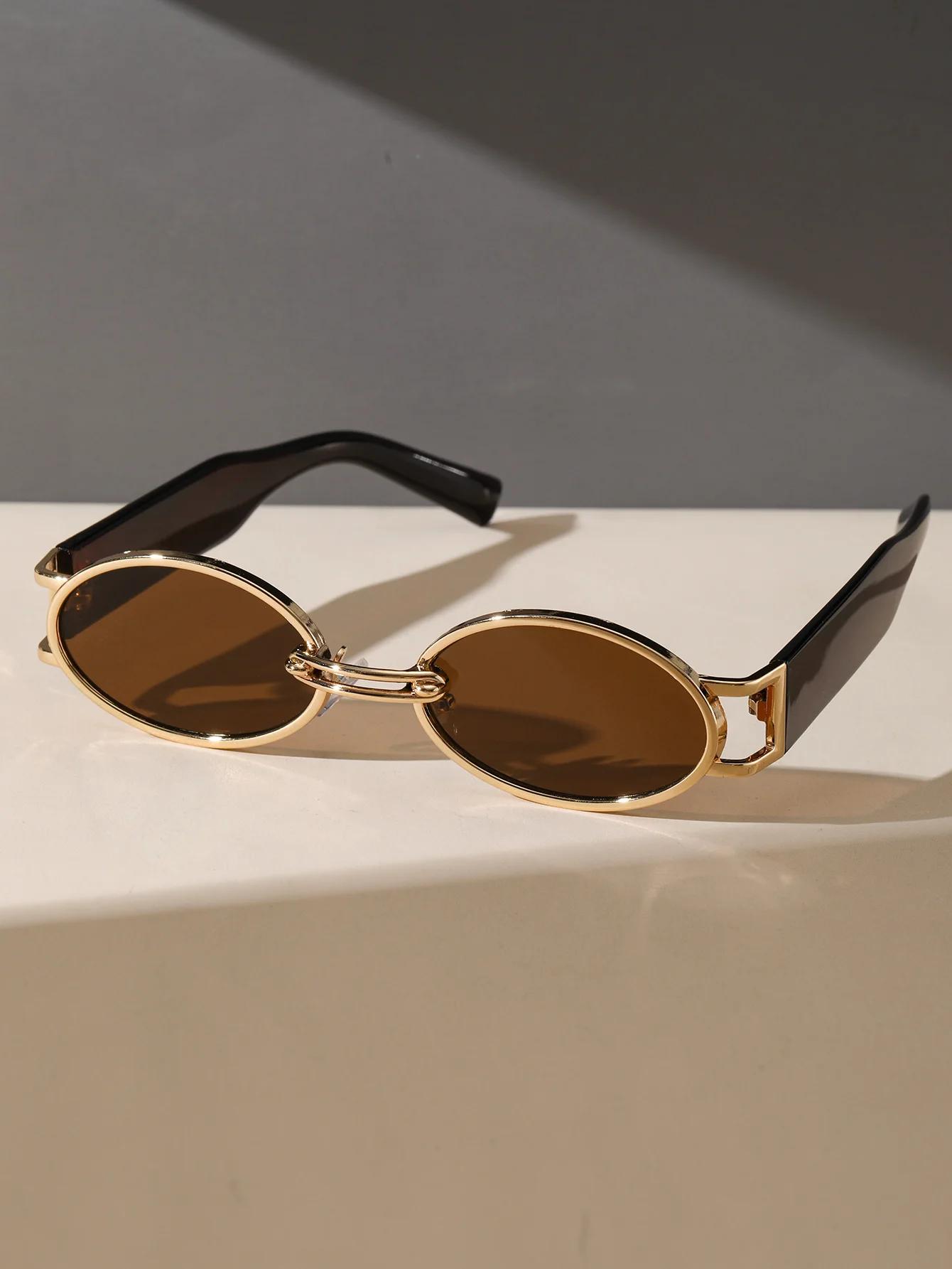 Lunettes de soleil unisexes à monture ovale en plastique, 1 pièce, pour la photographie de rue et le
