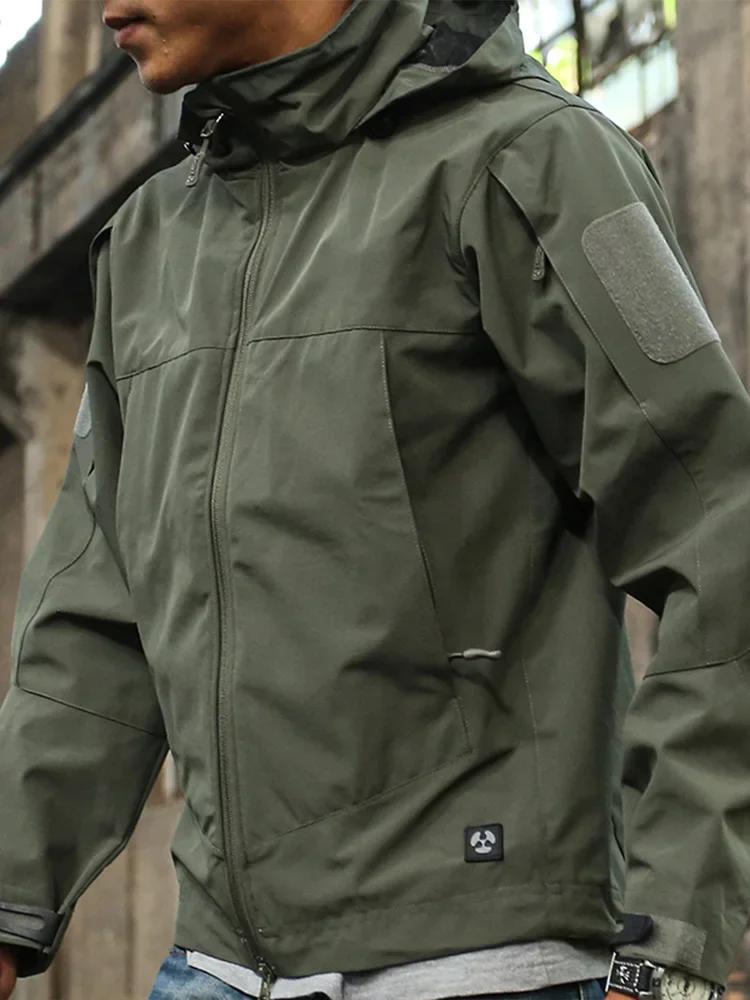 Veste tactique imperméable à coque souple pour hommes, manteau coupe-vent chaud en polaire pour l'au