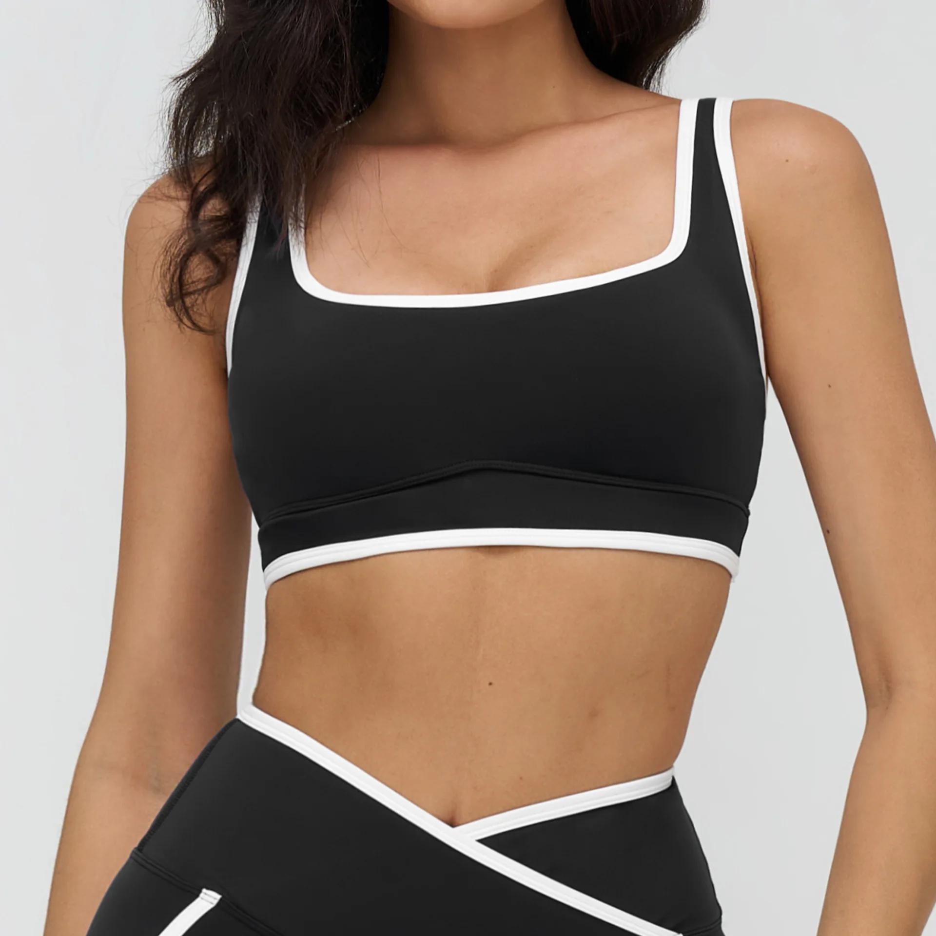 Ningyu soutien-gorge de Yoga décolleté généreux couleurs contrastées soutien-gorge de Sport femmes b