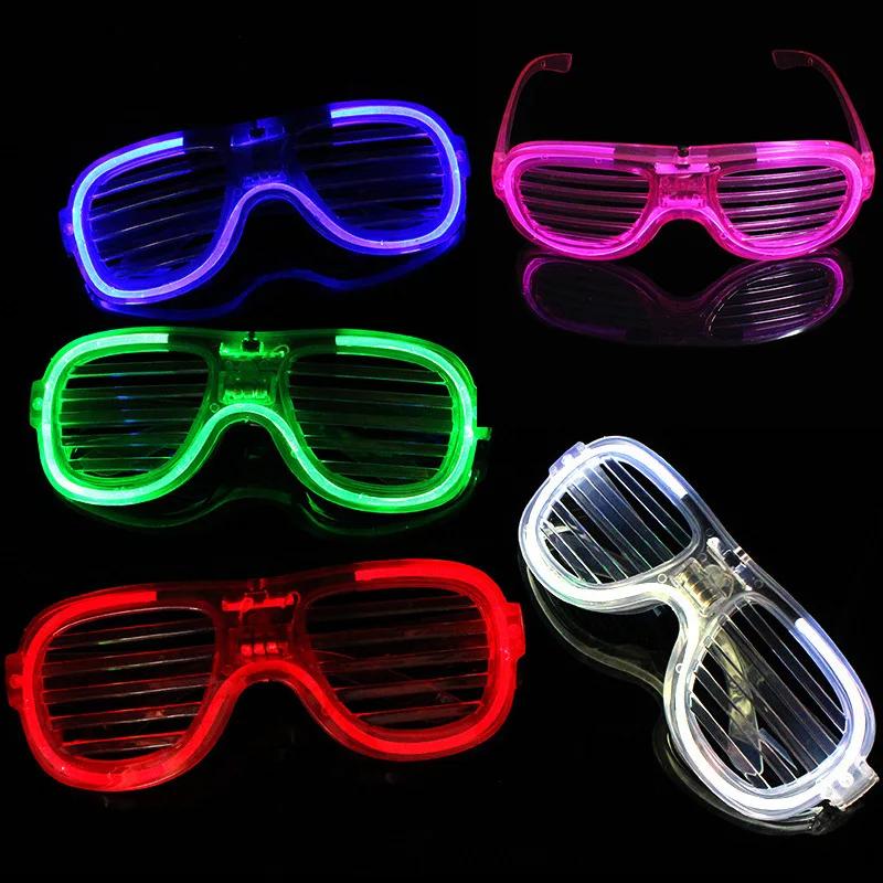 Lunettes de soleil néon phosphorescentes pour fête d'anniversaire et de mariage, lumière LED, faveur
